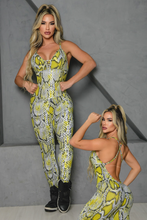 Babe Lime Snake Jumpsuit