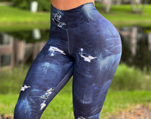 Dark Ripped Jean Mila Leggings on