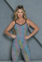 Multicolor Leopard Adjustable Back Jumpsuit
