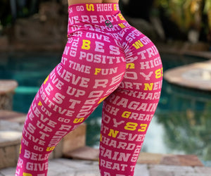 Never Give Up Neon Leggings