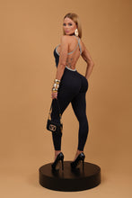 Black Front Bow Jumpsuit White Mini Leopard Border