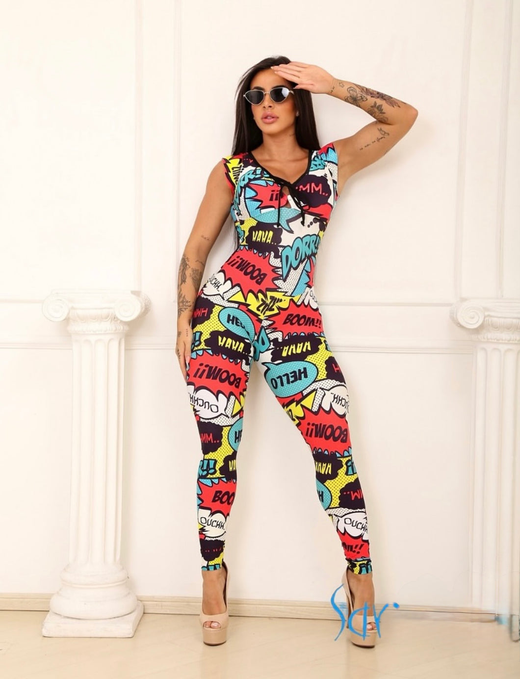 Girly Lazed Hello Cartoons Jumpsuit