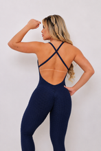 Babe Bubble Textured Jumpsuit (Deep Navy Blue)