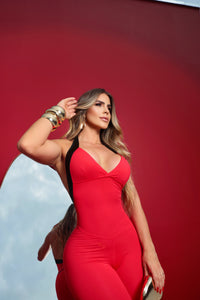 Dama Pockets Jumpsuit (Red)