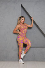 Bright Yellow & Purple Pockets Leopard Jumpsuit