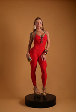 Red Lazed Wallpaper Jumpsuit Brown Leopard Border