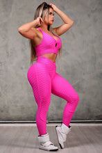 V-Cut Moda Bubble Textured Set ( Hot Pink )