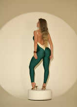 Lazed Sexy Back Shiny Green Emerald Jumpsuit