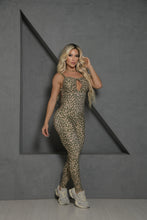 Green Leopard Strappy Jumpsuit