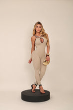Annie Beige Jumpsuit (Leopard Border)