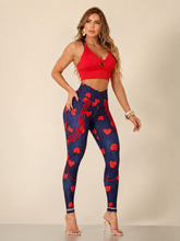Navy Blue Hearts Set (Red Cropped Top)