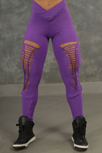 Crush Laser Cut Purple Leggings