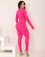 Zipper Sleeves Pink Set