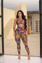 Orange and Blue Tropical Open Ashanti Jumpsuit