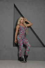 Aqua, Purple & Coral Ring Snake Jumpsuit