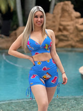 Royal Blue Like Bow Shorts Set