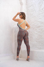 Front Aqua Bow Jumpsuit (Brown)