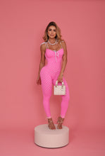 Open Back Bright Pink & White Polka Dots  Jumpsuit