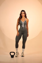 Grey Extra Lazed Jumpsuit (White Border)