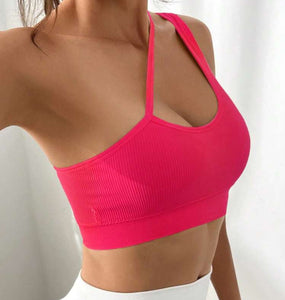 One Shoulder Mini Crop Top (Pink)
