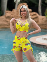 Yellow Like Bow Shorts Set