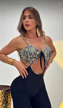 Bow Front Grey Snake Wallpaper Jumpsuit