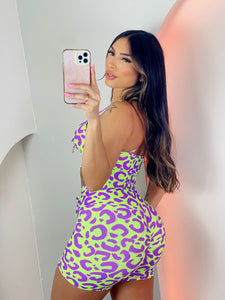 Oh La La Neon Leopard Shorts Set
