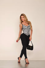 Semi White Leopard Jumpsuit Black Wallpaper Bottom