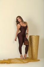 Brown Lux Shine Lazed Jumpsuit