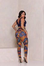 Orange & Blue Tropical Set (Black Top)
