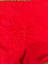 Red Motion Ribbed Shorts Set