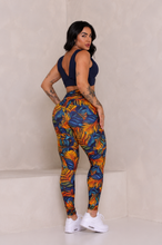 Orange & Blue Tropical Set (Black Top)