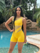 Soft Mesh Short Jumpsuit (Yellow)