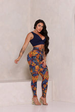 Orange & Blue Tropical Set (Black Top)