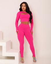 Zipper Sleeves Pink Set