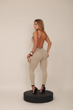 Annie Beige Jumpsuit (Leopard Border)