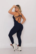 Navy Crush Back Braids Jumpsuit