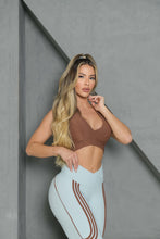 Grey Blue Wallpaper Moda Set (Brown Top)
