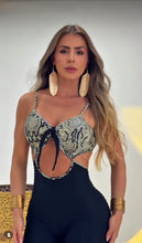 Bow Front Grey Snake Wallpaper Jumpsuit