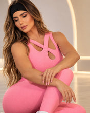 Front Cross Pink Crush Jumpsuit