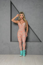 Babe Orange Leopard Jumpsuit (Baby Blue)