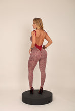 Open Back Mini Leopard Lazed Jumpsuit ( Wine Red)