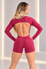 Chloe Sleeves Cherry Short Jumpsuit