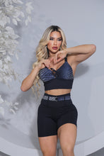 Grey Snake Belt Shorts Set