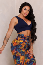 Orange & Blue Tropical Set (Black Top)