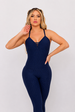 Babe Bubble Textured Jumpsuit (Deep Navy Blue)