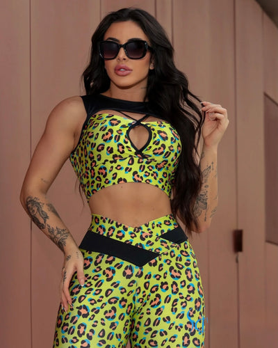 Pam Apple Green Leopard Set