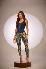Navy Lazed Semi Navy Golden Chains Jumpsuit