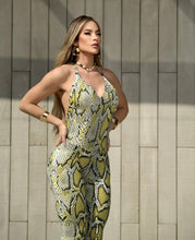 Lime Snake Pockets Jumpsuit