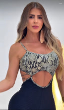 Bow Front Grey Snake Wallpaper Jumpsuit